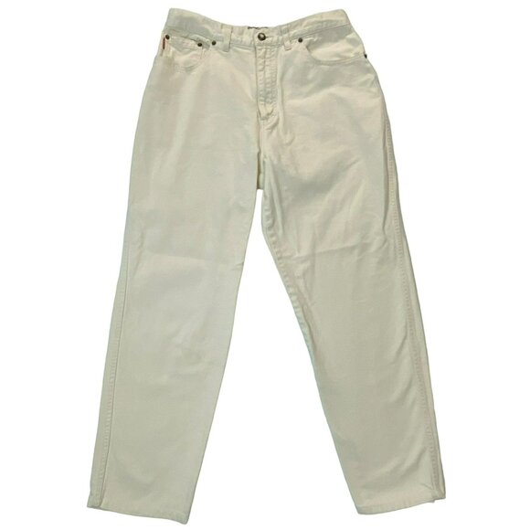 Vintage Bugle Boy for Her High Rise Mom Jeans 28 x 26 Cream Off White 90s Y2K - Picture 1 of 8